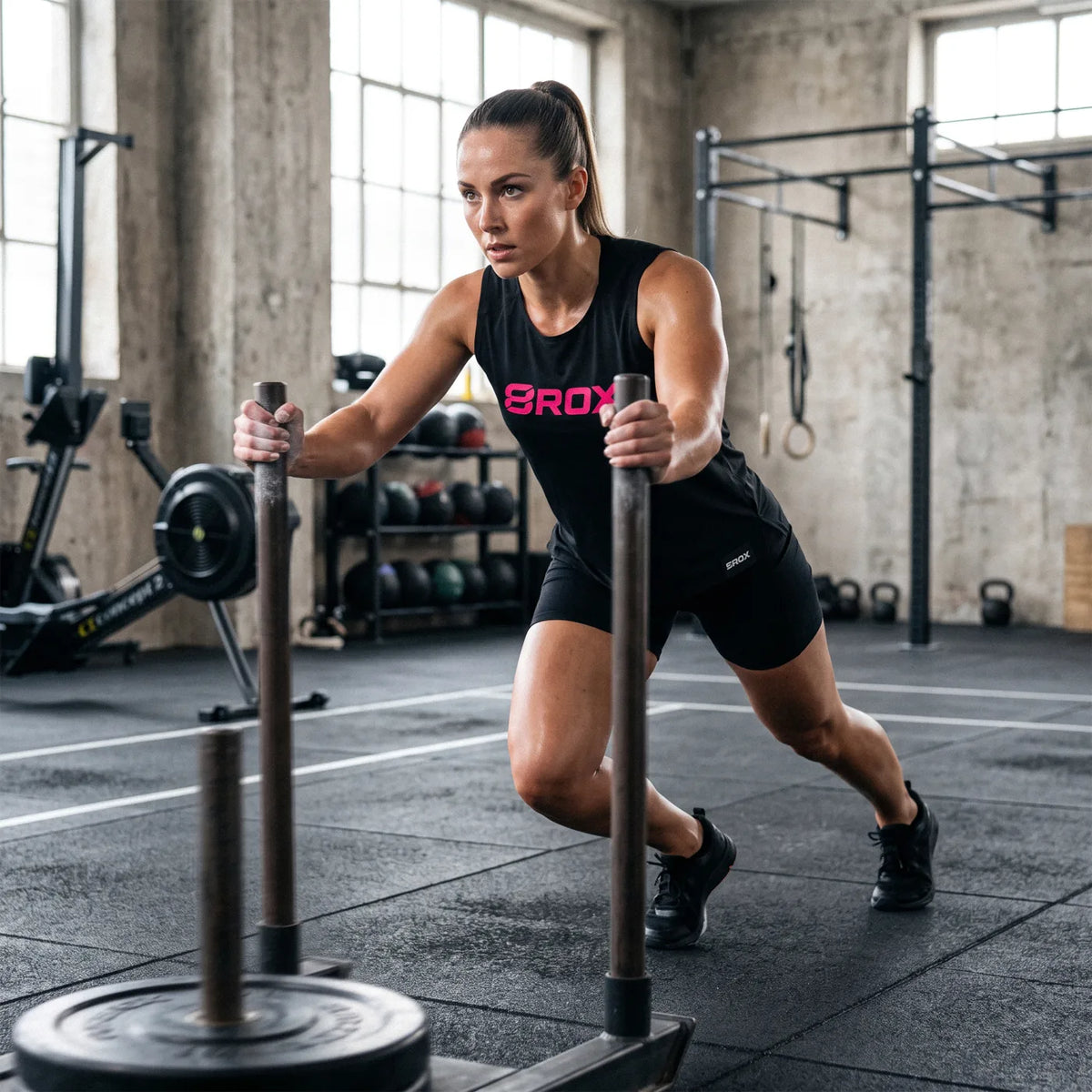 Ladies Big 8 Performance Vest - Black / Pink in use