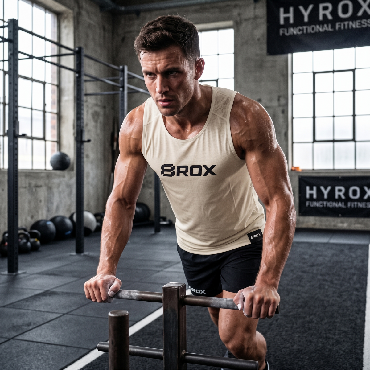 Team 8ROX Performance Vest - Cream in use