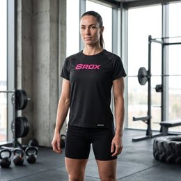 Ladies 8ROX Performance Tee - Black / Pink — product view 1