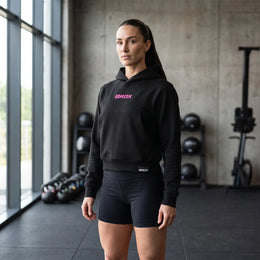 Ladies Big 8 Performance Hoodie - Black / Pink — product view 1