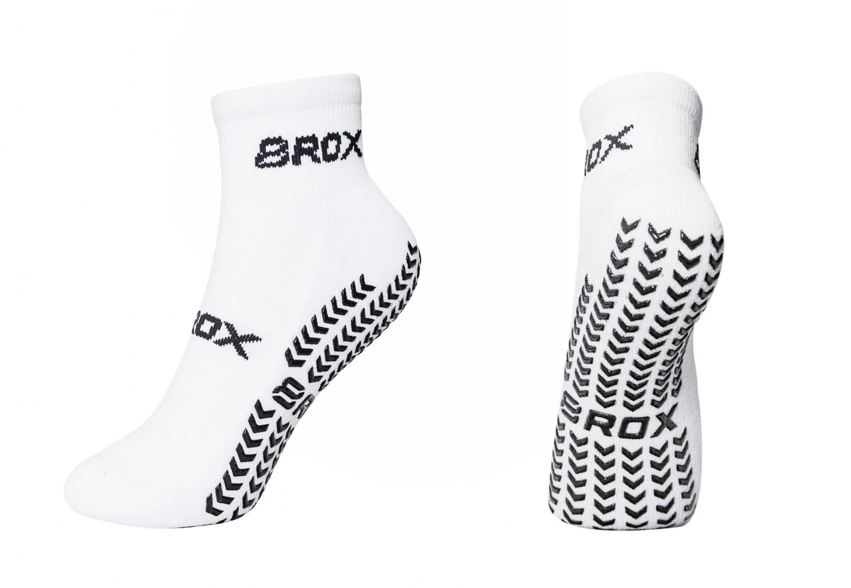 8ROX Ankle Compression Grip Socks - White alternate view