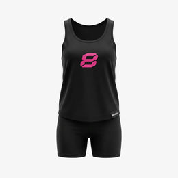 Ladies 8ROX Racerback - Black / Pink — product view 3