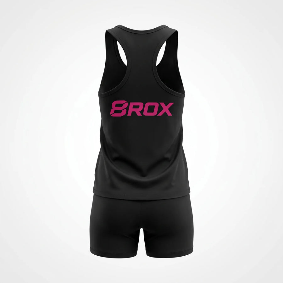 Ladies 8ROX Racerback - Black / Pink — alternate view