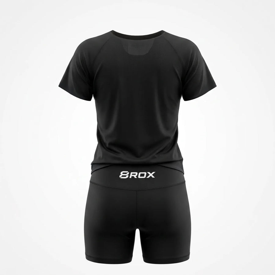 Ladies 8ROX Performance Tee - Black / Pink — alternate view