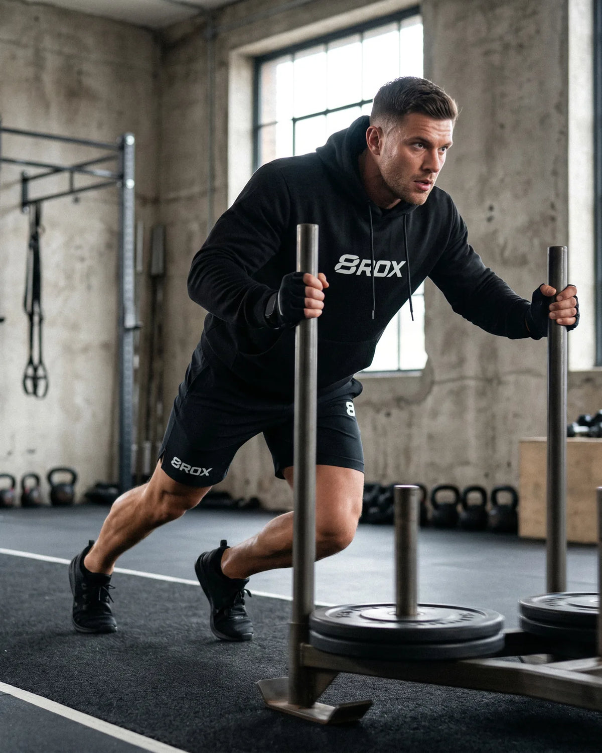 Big 8 Tech Hoodie - Black in use