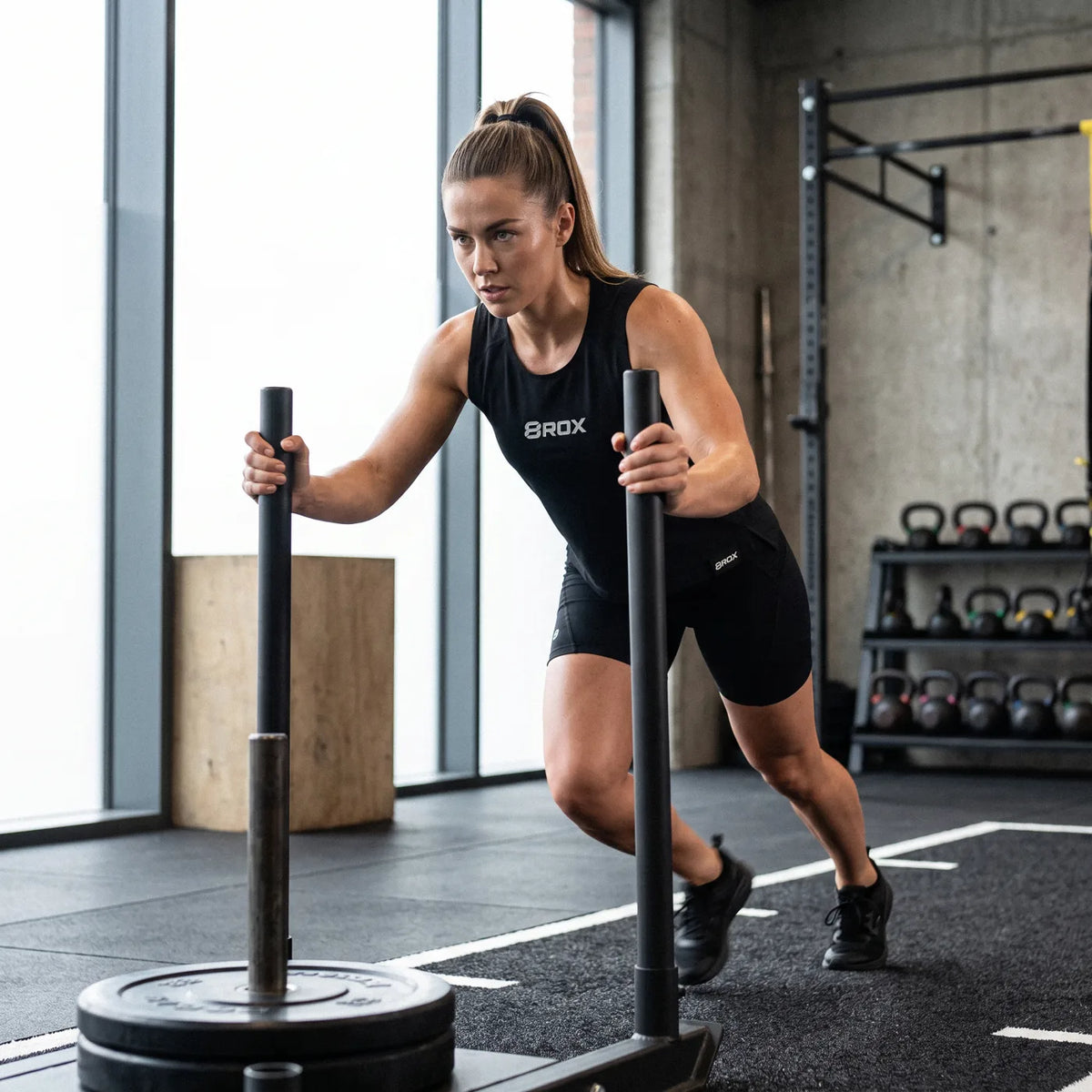 Ladies 8ROX Performance Vest - Black / White in use