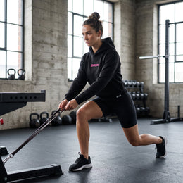 Ladies 8ROX Performance Hoodie - Black/Pink logo alternate product view 6