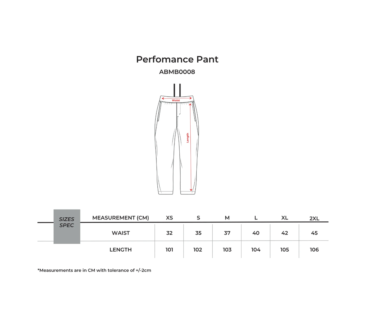 8ROX Performance Tracksuit Trousers - Black size chart