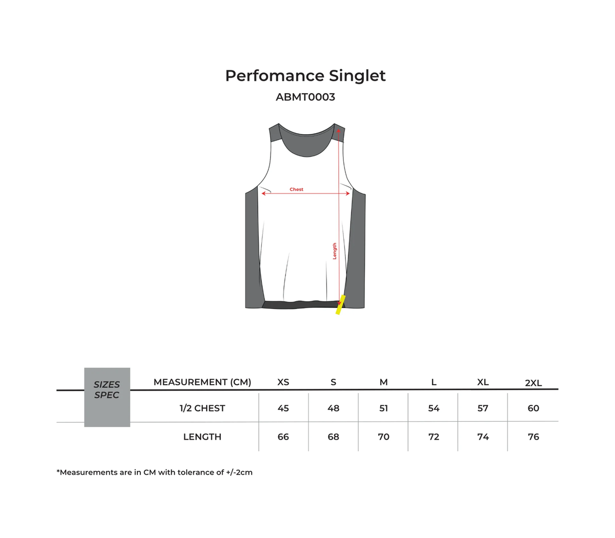 8ROX Performance Vest - Black size chart