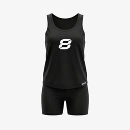 Ladies 8ROX Racerback - Black / White alternate product view 3